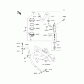 Схема вузла: Задній гальмівний циліндр Kawasaki ZR1200 ZRX1200 DAEG