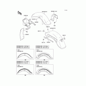 Схема вузла: Fenders(1/4)(vn800-b6/b7) для Kawasaki VN800 Vulcan 800 Classic