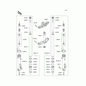 Схема вузла: Вилка передньої осі для Kawasaki ER650 ER-6N ABS