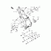 Схема узла: Крепление двигателя для Kawasaki KX250/ KX252 KX250