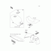 Схема вузла: Інформаційні наклейки для Kawasaki EX500 GPZ500S