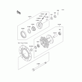 Схема узла: Ступица переднего колеса для Kawasaki KMX125