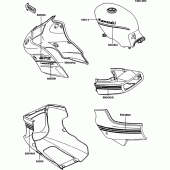 Схема вузла: Decal(red/white) для Kawasaki EX500 GPZ500