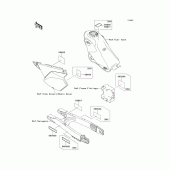 Схема вузла: Інформаційні наклейки для Kawasaki KLX250 KLX250S