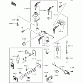 Схема вузла: Ignition switch(zr1100-a1/a2) для Kawasaki ZR1100 Zephyr 1100