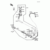 Схема узла: Задний тормозной цилиндр для Kawasaki VN1500 Vulcan 88