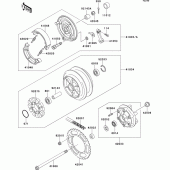 Схема вузла: Ступиця заднього колеса для Kawasaki EL250 Eliminator 250