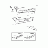 Схема вузла: Задні бічні обтічники & Захист ланцюга (EX250-H9) для Kawasaki EX250 ZZR250