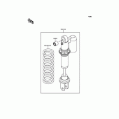 Схема вузла: Задній амортизатор для Kawasaki KX65