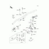 Схема узла: Руль & Пульт управления рулевой для Kawasaki KX125