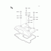 Схема вузла: Клапанна кришка Kawasaki KL650 KL650 Tengal