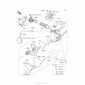 Схема узла: Воздушный фильтр для Kawasaki KLX140 KLX140L