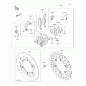 Схема вузла: Переднє гальмо для Kawasaki KX85 KX85-II
