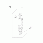 Схема узла: Задний амортизатор(ы) для Kawasaki KLX250 KLX250