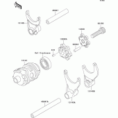 Схема вузла: Gear change drum/shift fork(s) для Kawasaki KX250/ KX252 KX250