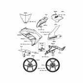 Схема вузла: Наклейка(Синій)(FGF) для Kawasaki EX400 Ninja 400R ABS