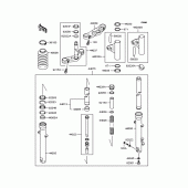 Схема узла: Вилка передней оси для Kawasaki BJ250 Estrella Custom