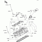 Схема узла: Головка цилиндра для Kawasaki ZX600 Ninja ZX-6RR