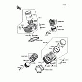 Схема узла: Цилиндр & Поршень для Kawasaki VN1500 Vulcan 88