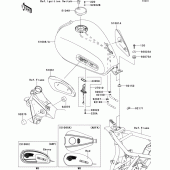 Схема вузла: Паливний бак для Kawasaki EJ800 W800