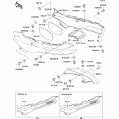 Схема вузла: Side covers/chain cover(zx1100-e1) для Kawasaki ZX1100 GPZ1100