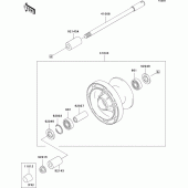 Схема вузла: Ступиця переднього колеса для Kawasaki VN800 Vulcan 800 Classic
