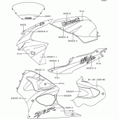 Схема вузла: Decals(gray/gray) для Kawasaki ZX600 Ninja ZX-6R