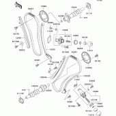 Схема вузла: Розподільник & Ланцюг ГРМ & Натягувач для Kawasaki VN1600 VN1600 Mean Streak