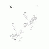 Схема вузла: Підніжки для Kawasaki KX100