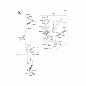 Схема вузла: Передній гальмівний циліндр Kawasaki EJ400 W400