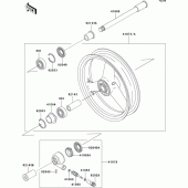 Схема узла: Ступица переднего колеса для Kawasaki ZR1200 ZRX1200