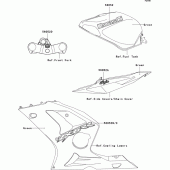 Схема вузла: Наклейки для Kawasaki ZX600 Ninja ZX-6RR