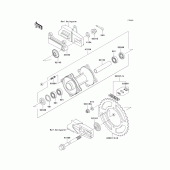 Схема узла: Ступица заднего колеса для Kawasaki KX85 KX85-II