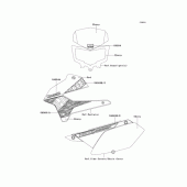 Схема вузла: Наклейки (Ебоні VDF) для Kawasaki KLX250 D-Tracker X
