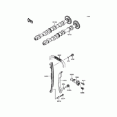 Схема вузла: Розподільний вал & Ланцюг ГРМ & Натягувач для Kawasaki ZR800 Z800