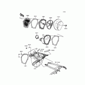 Схема узла: Воздушный фильтр для Kawasaki KX450 KX450F
