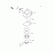 Схема узла: Цилиндр & Поршень для Kawasaki KLX250 KLX250SF