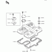 Схема узла: Клапанная крышка для Kawasaki EN500 Vulcan 500 LTD