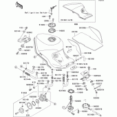 Схема узла: Топливный бак(1/2)(zx1100-d5) для Kawasaki ZX1100 ZZ-R1100