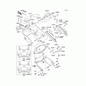 Схема вузла: Облицювальні елементи (Zx1100-e2/e3) для Kawasaki ZX1100 GPZ1100