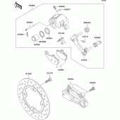 Схема вузла: Заднє гальмо для Kawasaki ZX600 Ninja ZX-6RR
