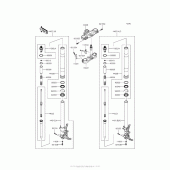 Схема узла: Вилка передней оси для Kawasaki ZX1400 Ninja ZX-14R