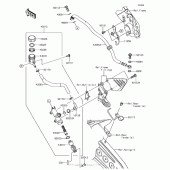 Схема вузла: Задній гальмівний циліндр Kawasaki ZX636 Ninja ZX-6R KRT Edition