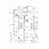 Схема узла: Передняя вилка(1/2) для Kawasaki KX450 KX450F