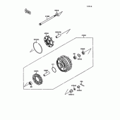 Схема вузла: Заднє колесо & Привідний ланцюг для Kawasaki VN1500 Vulcan 1500L