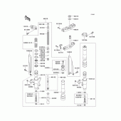 Схема узла: Передняя вилка(1/2) для Kawasaki KX125