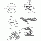 Схема вузла: Decal(ebony/gray) для Kawasaki ZX1100 ZZ-R1100