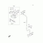 Схема узла: Передний тормозной цилиндр для Kawasaki KLX400 KLX400R