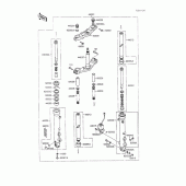 Схема вузла: Вилка передньої осі для Kawasaki ZX600 GPX600R
