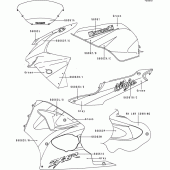 Схема вузла: Decals(green/gray) для Kawasaki ZX600 Ninja ZX-6R